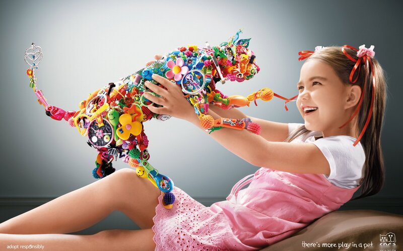 girl with toy animal