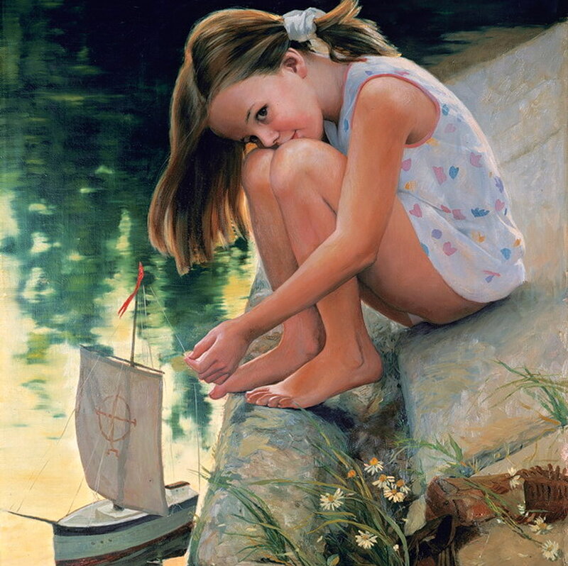 Girl with Toy Boat