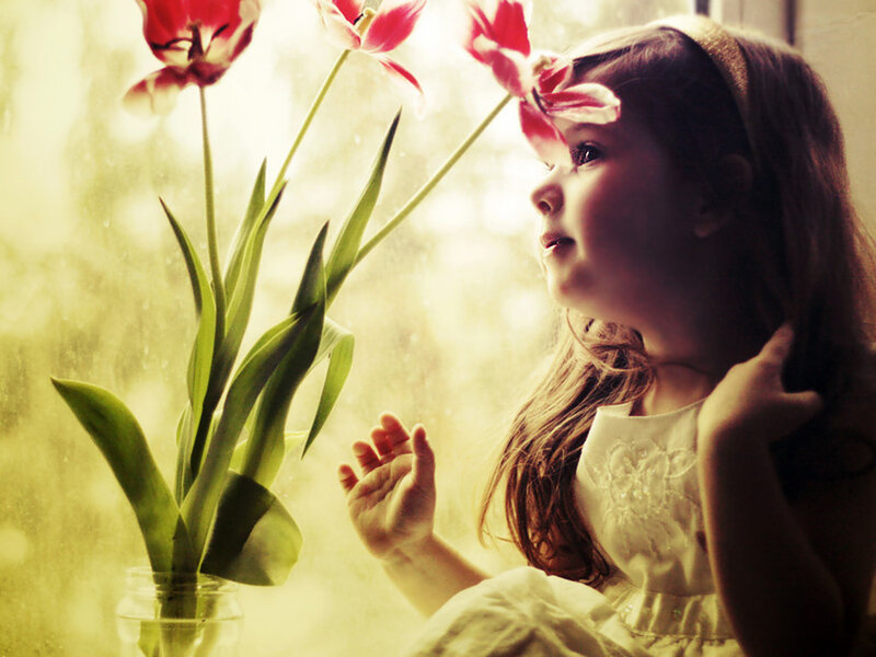 Girl with Tulips
