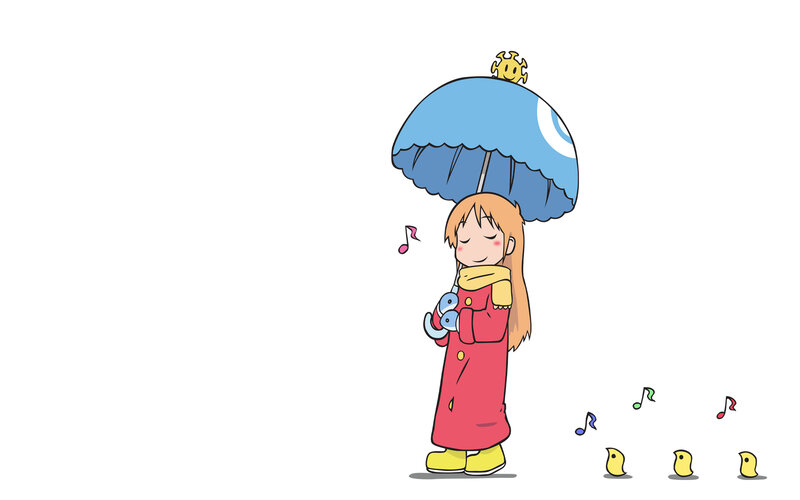 girl with umbrella and music notes