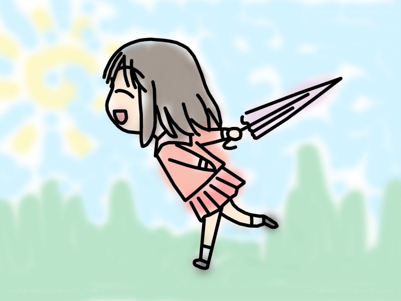 girl with umbrella dancing