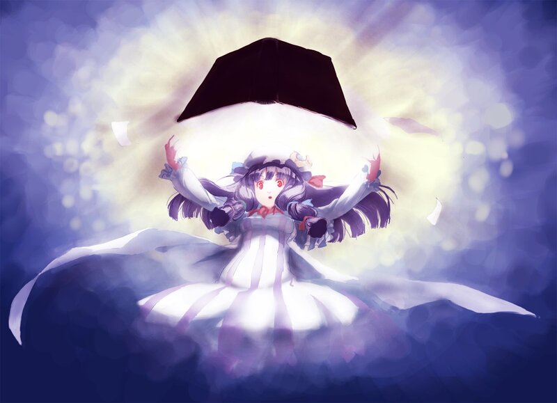 girl with umbrella in light