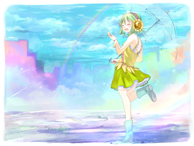 girl with umbrella in rain