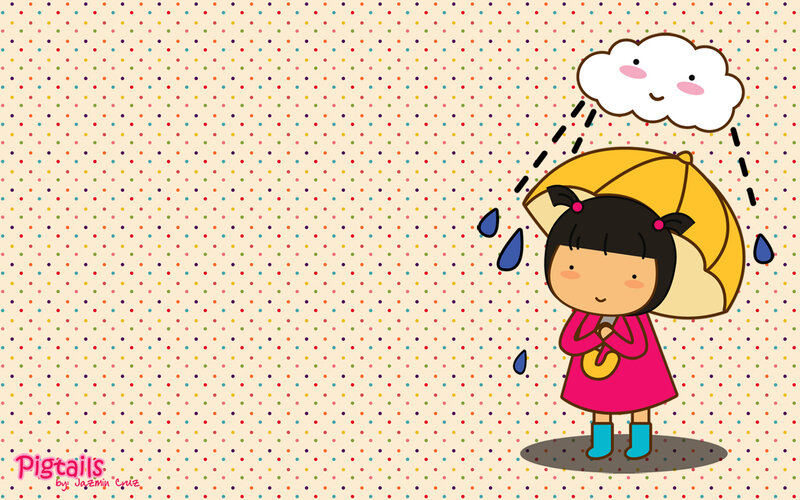 girl with umbrella in rain