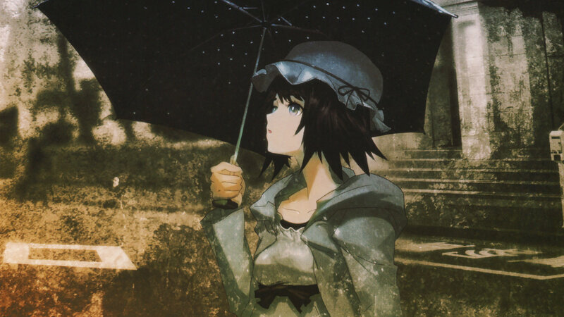 girl with umbrella in rain