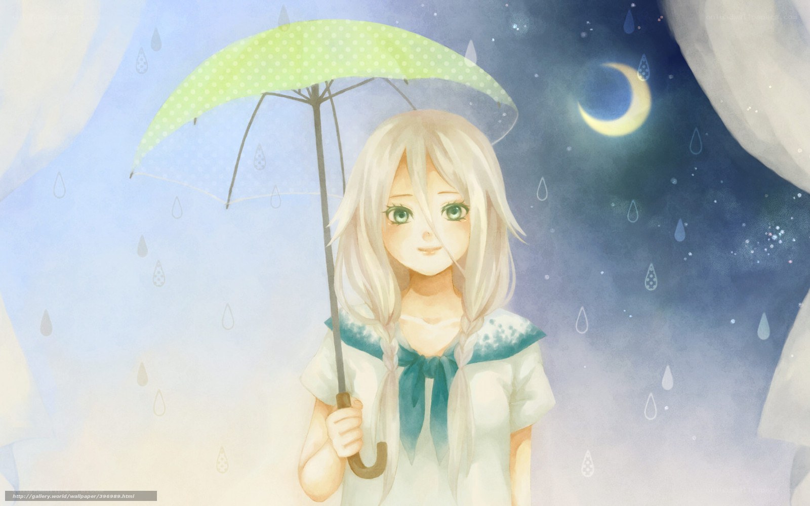 girl with umbrella in rain
