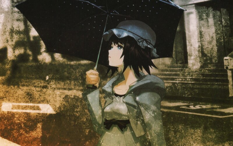 girl with umbrella in rain