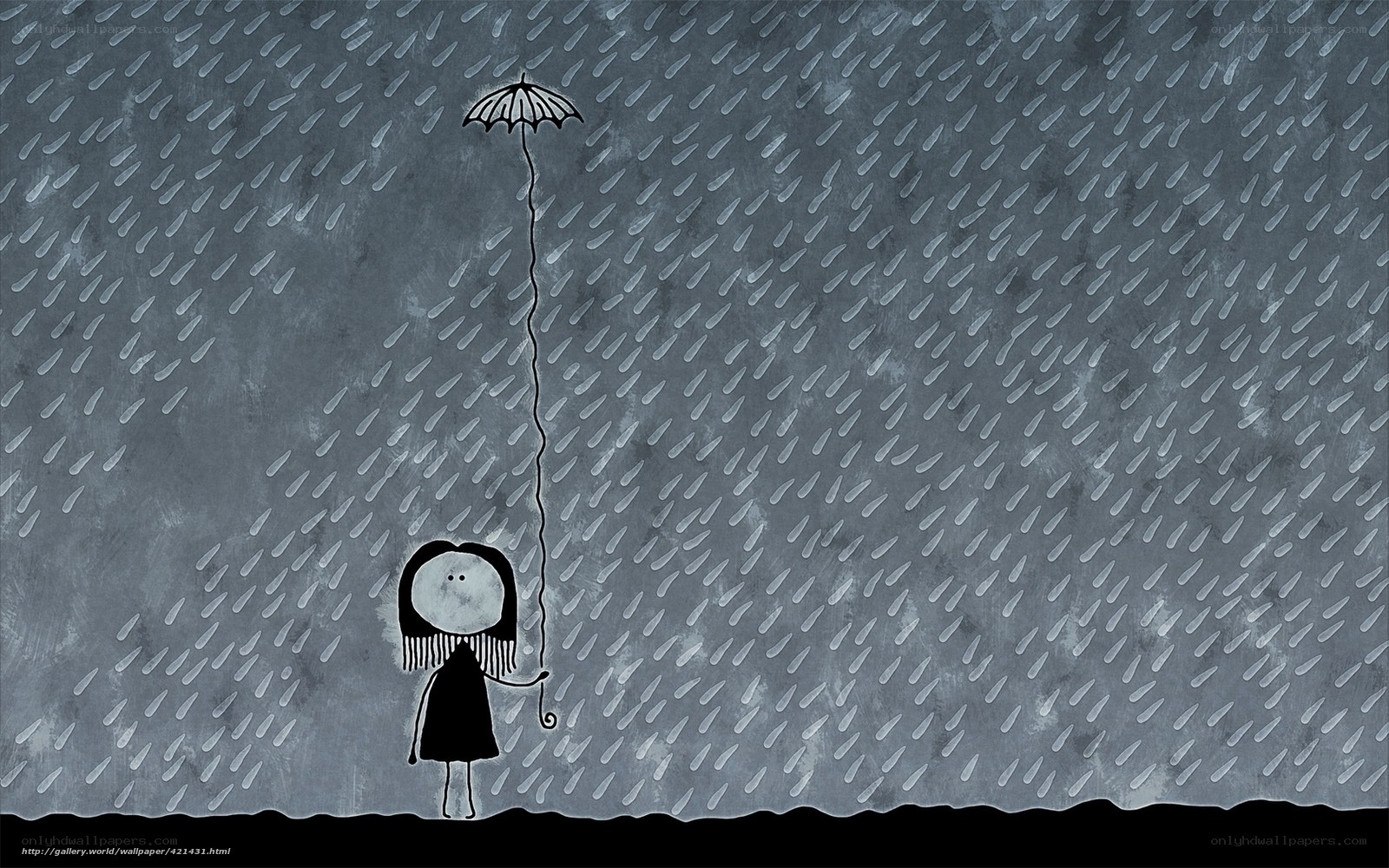 Girl with umbrella in rain