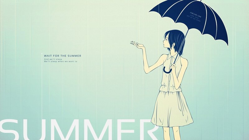 girl with umbrella in rain