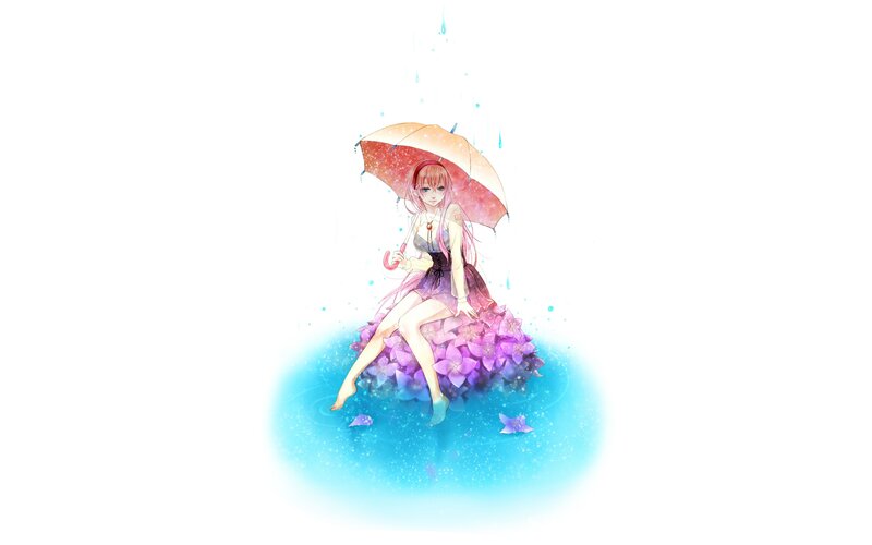 girl with umbrella in rain