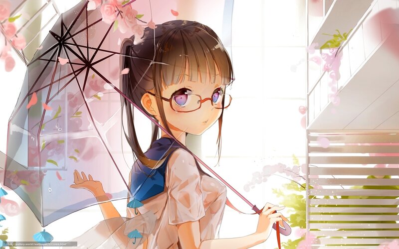Girl with Umbrella — Pink, Serene, Spring