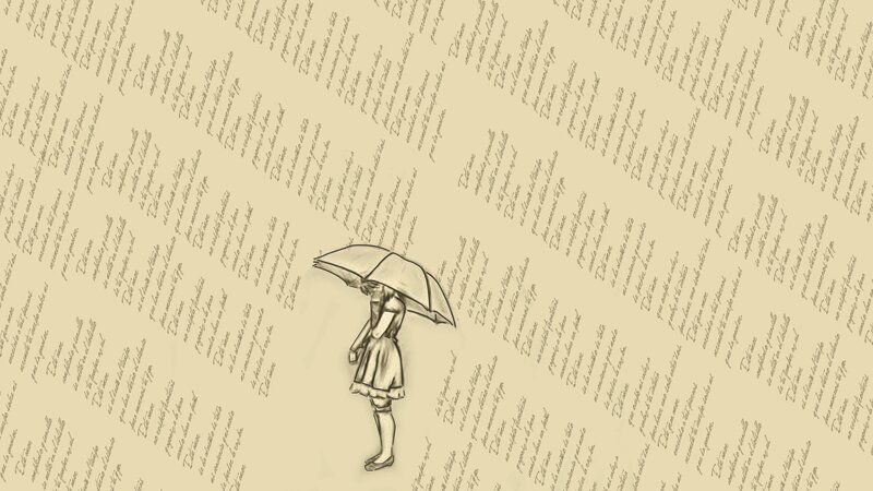 girl with umbrella sketch