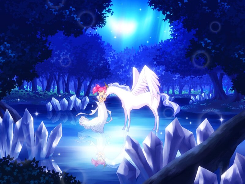 Girl with Unicorn — Blue