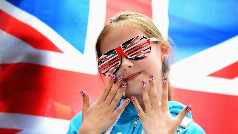 Girl with Union Jack Nails