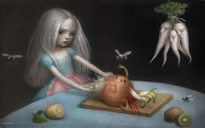 Girl with Vegetable Creature