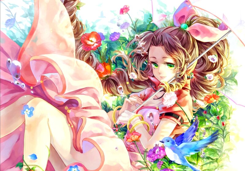 Girl with Violin in Garden