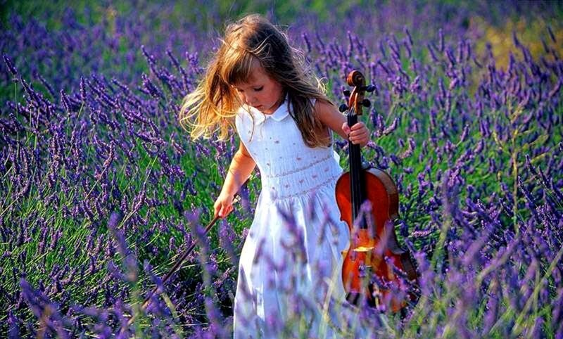 Girl with Violin — Purple