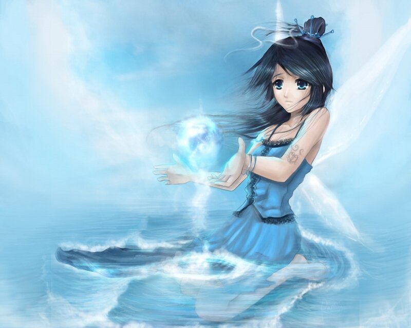 girl with water magic
