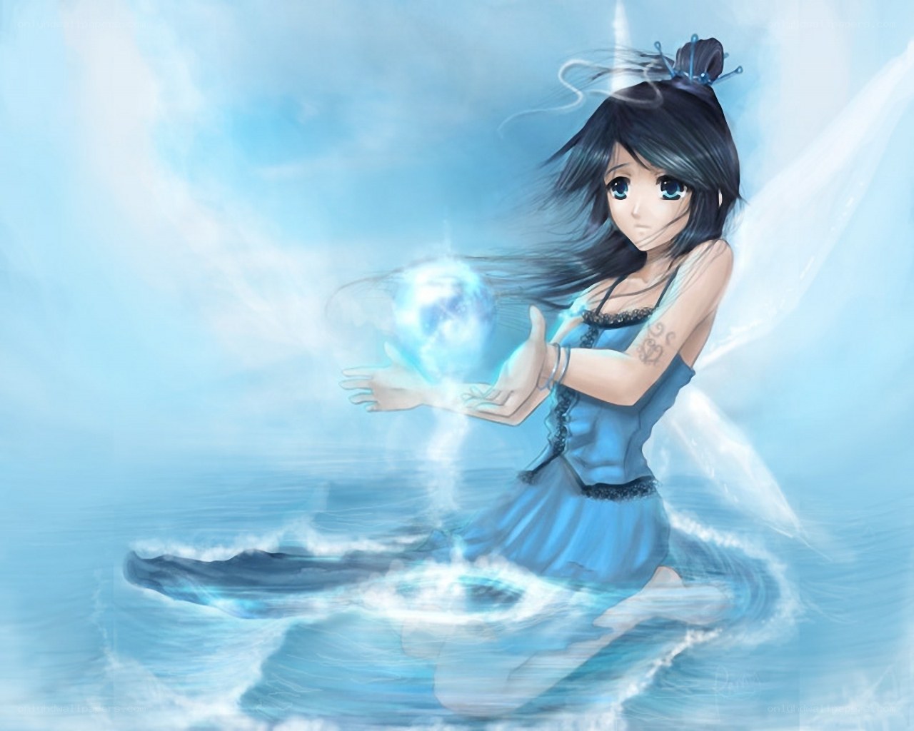 girl with water magic