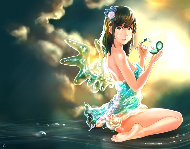 girl with water wings