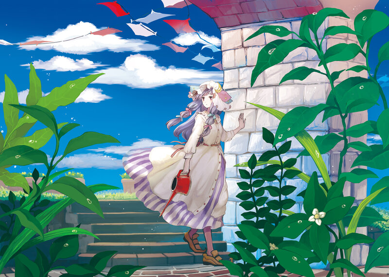 Girl with Watering Can — Blue