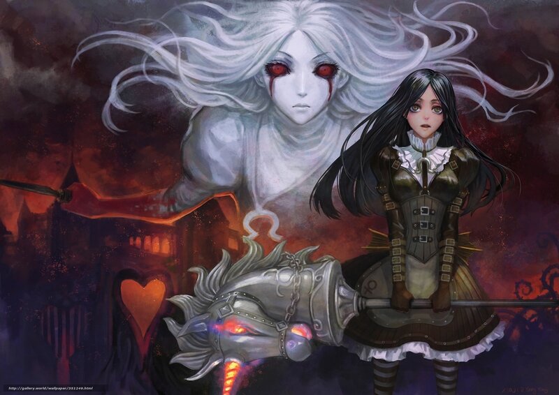 girl with weapon and ghost