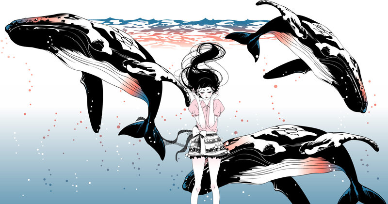 Girl with Whales