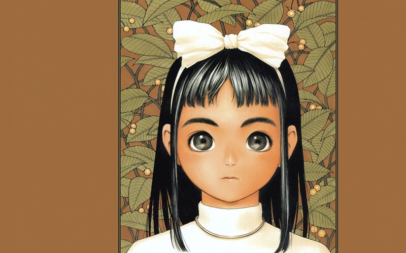 Girl with White Bow — Brown
