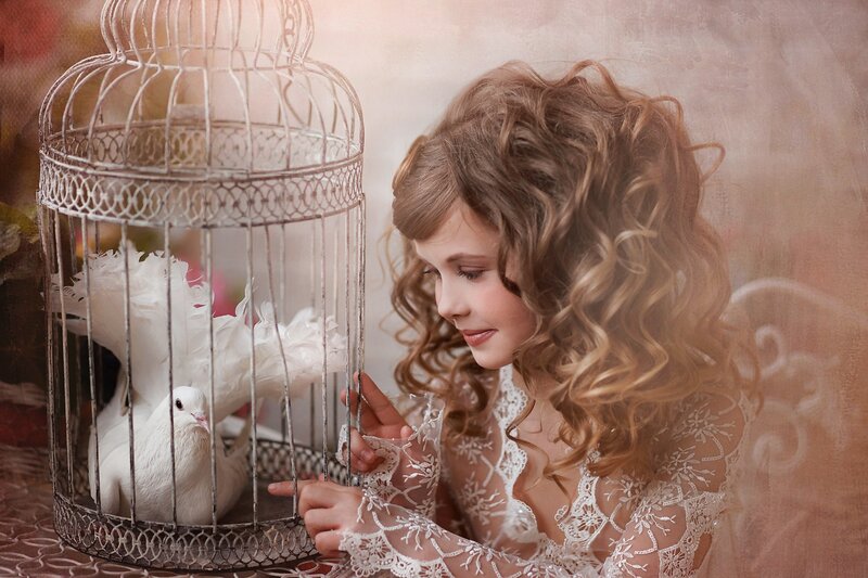 Girl with White Dove — Serene