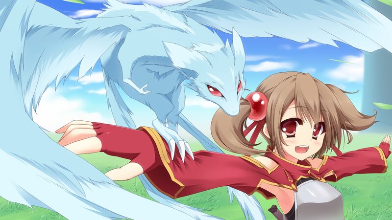 girl with white dragon companion