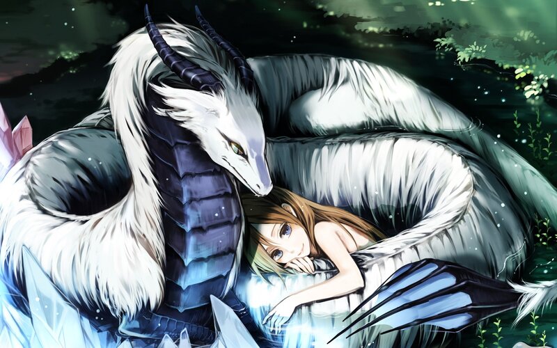 Girl with White Dragon — Serene