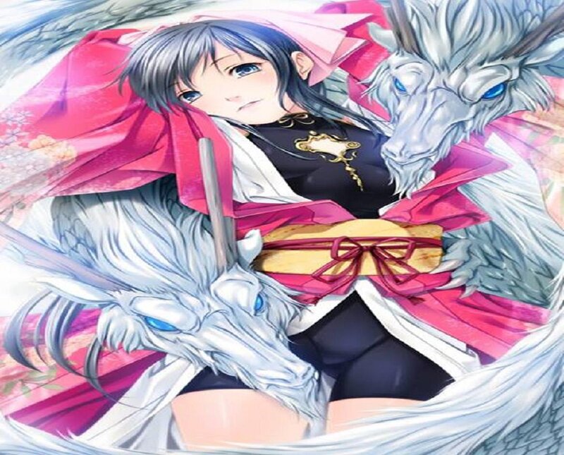 Girl with White Dragons