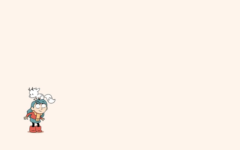Girl with White Fox — Beige