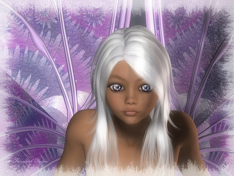 Girl with White Hair — Purple