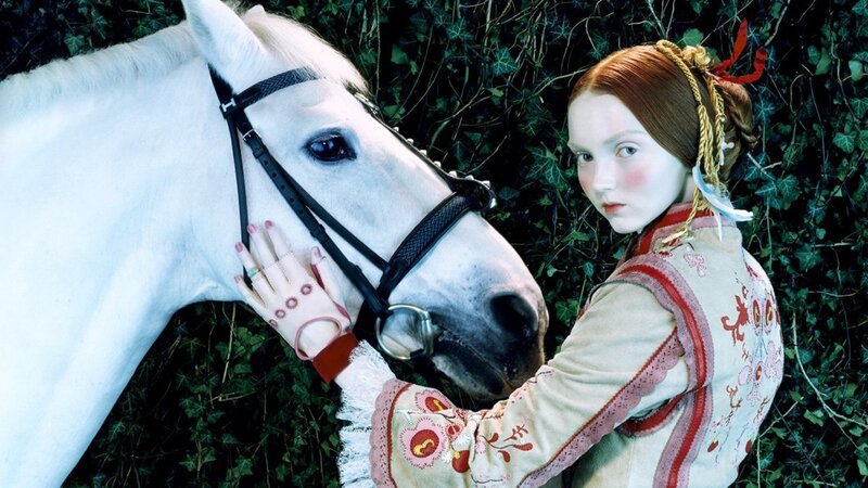 girl with white horse