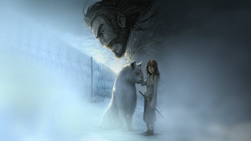 Girl with White Wolf — Dramatic