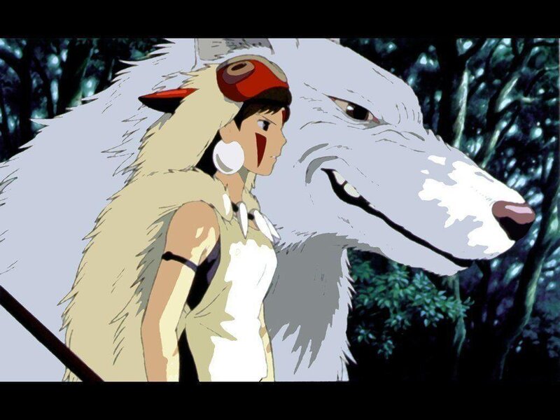 Girl with White Wolf