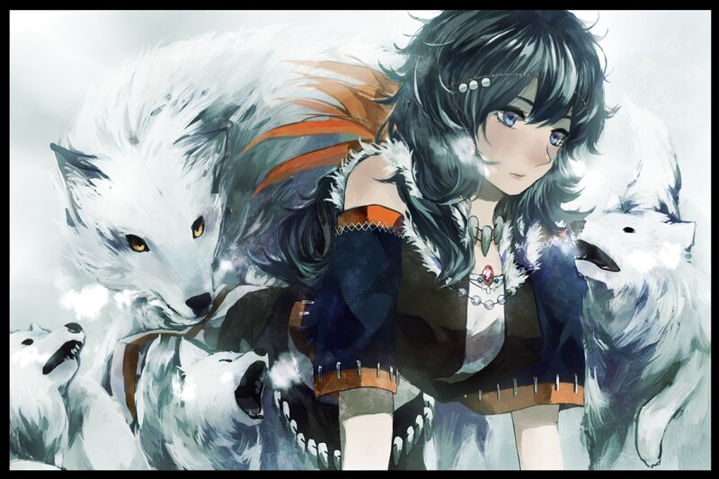 Girl with White Wolves — Calm