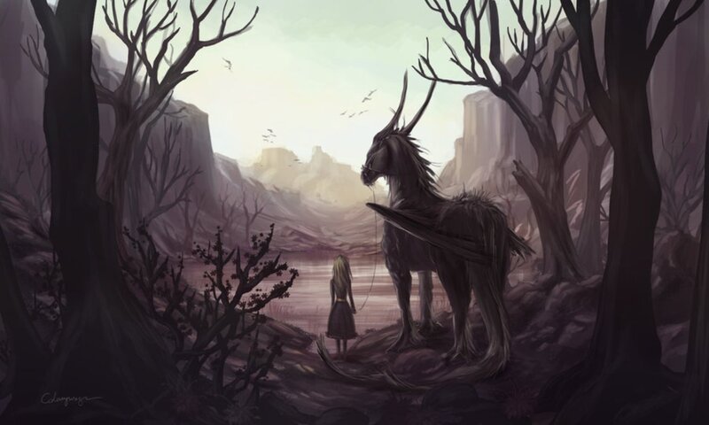 Girl with Winged Horse