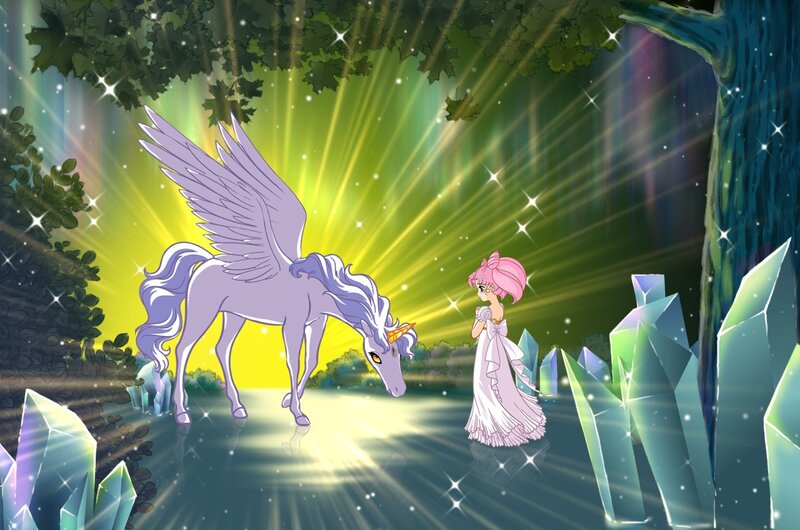 Girl with Winged Unicorn