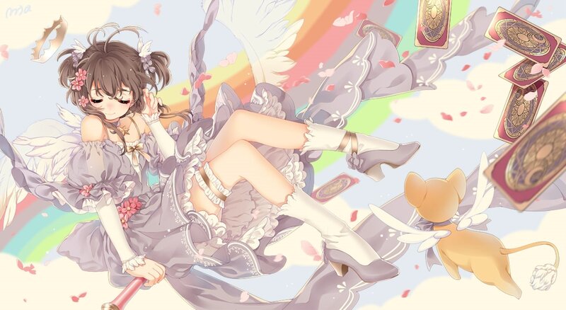 Girl with Wings and Cards