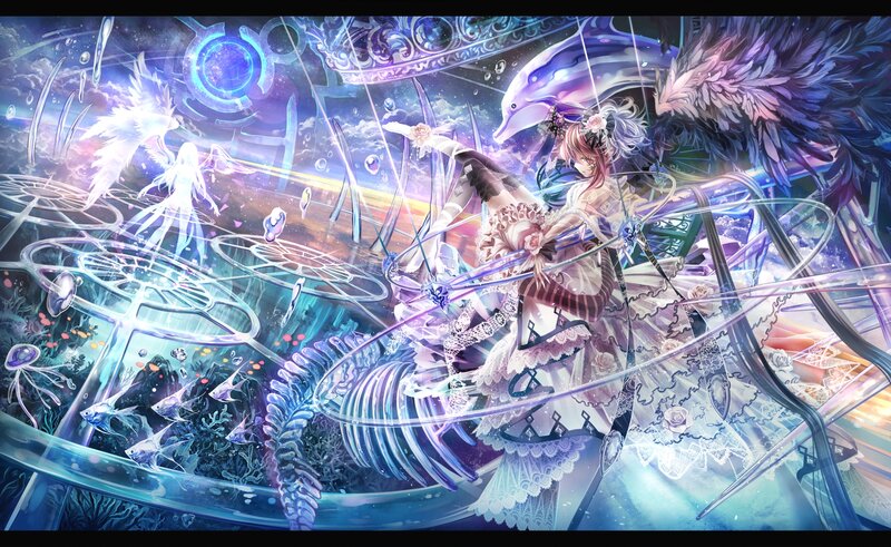 Girl with Wings and Dolphin