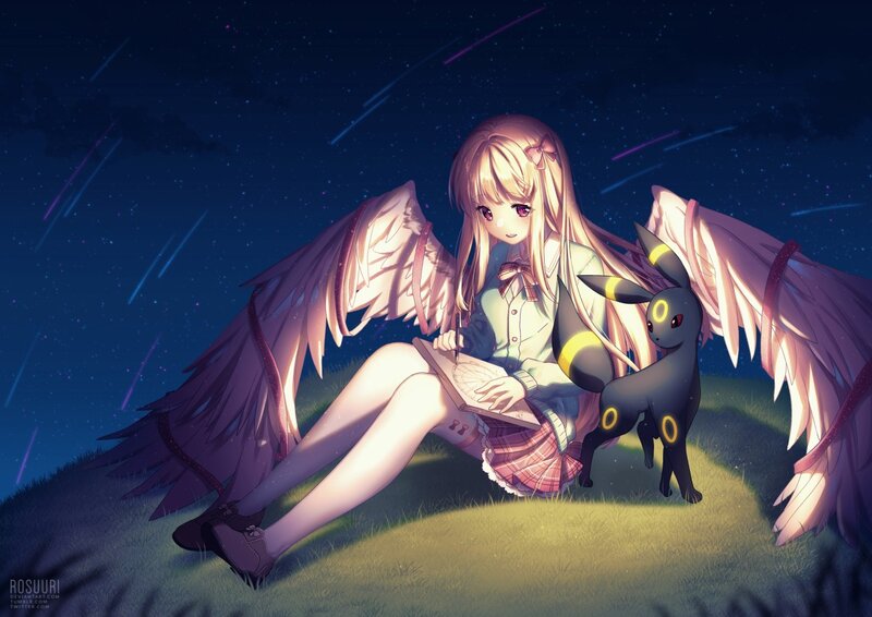 Girl with Wings and Pokémon