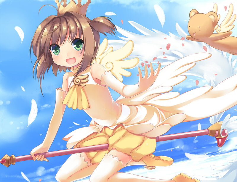Girl with Wings and Staff — Blue