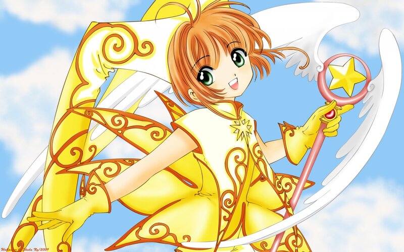 Girl with Wings and Staff — Yellow