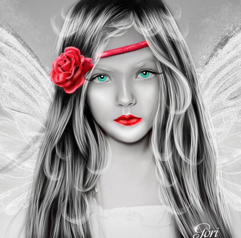 Girl with Wings — Black