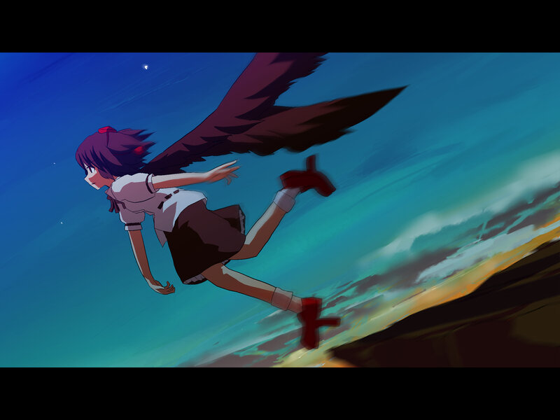 girl with wings flying