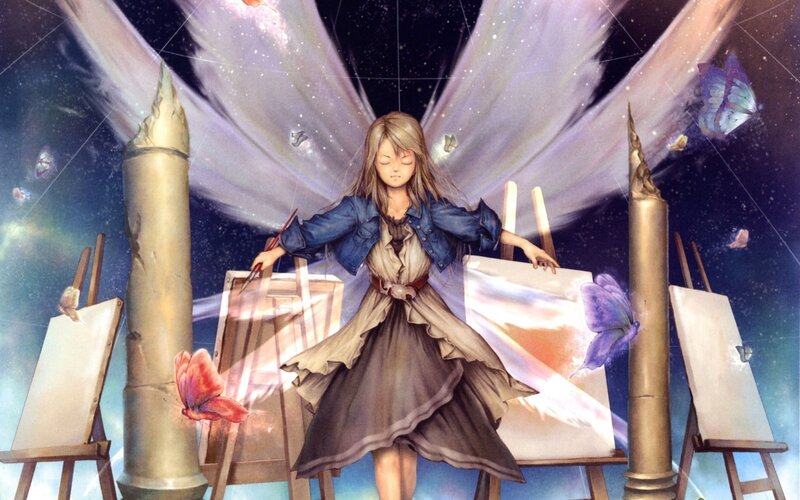 Girl with Wings Painting