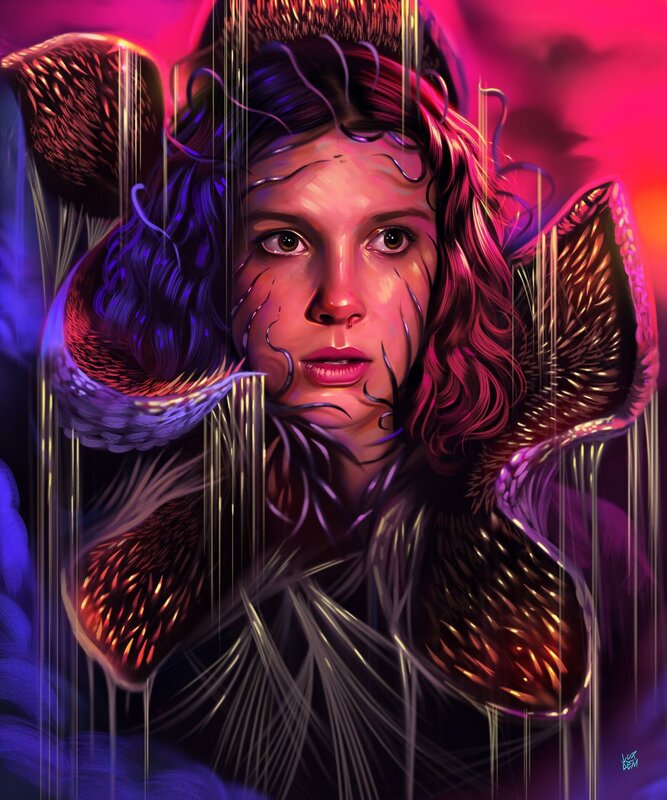 Girl with Wings — Purple, Dramatic