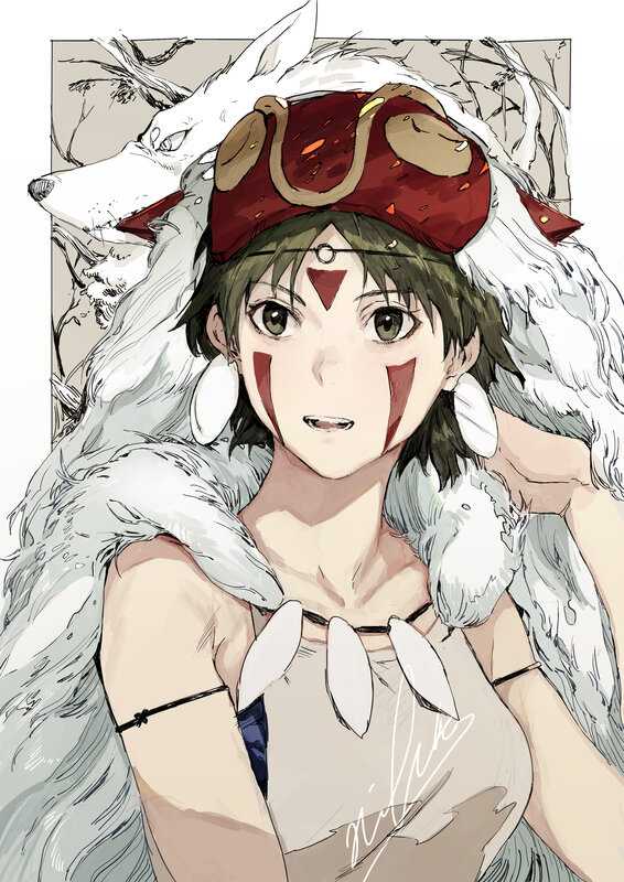 Girl with Wolf Ears — White, Calm